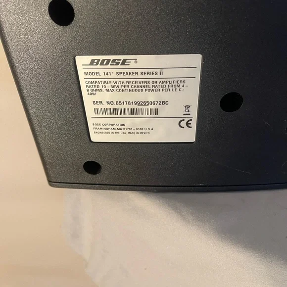 Bose 141 Speaker Series II Black Bookshelf Speakers 40 Watt Home Stereo Pair - Picture 8 of 9